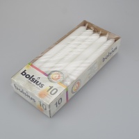 Pack of 10 White Straight Dinner candles